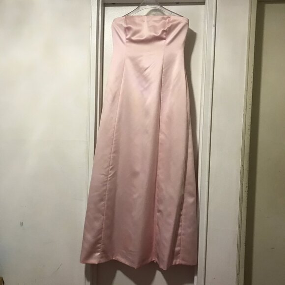 Nicole Miller Blush Pink Strapless Evening Gown Button Accents Size 10 - Picture 6 of 6